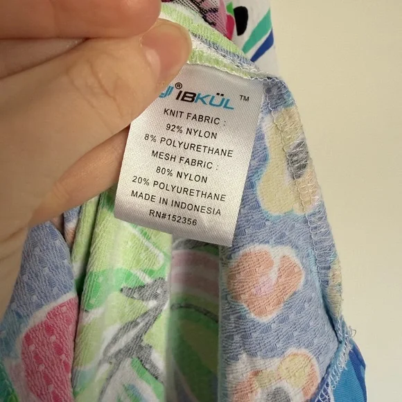 IBKUL Vibrant Floral Women's Blouse - Blue, Pink, Green - Picture 6 of 7